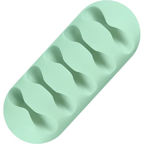 Support de Clips de Câble en Silicone Auto-Adhésif Rangement de Câbles Clips Gestion Support de Cordon de Bureau Organisateur de Fil de Chute pour Fil de Câble de Souris d'alimentation USB, Vert (1/5)