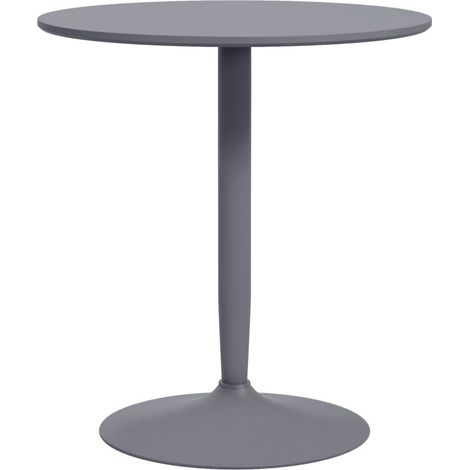 Table à manger ronde en acier gris pour 2 personnes 70x70 cm design moderne compact idéal petits espaces (1/5)