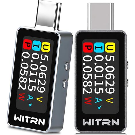 Lot de 2 testeurs USB C avec affichage 4-28 V 0-10 A USB Multimètre de type C Testeur de câble USB PD Voltmètre Power Meter Capacité Testeur de tension Détecteur de capacité de puissance (1/5)