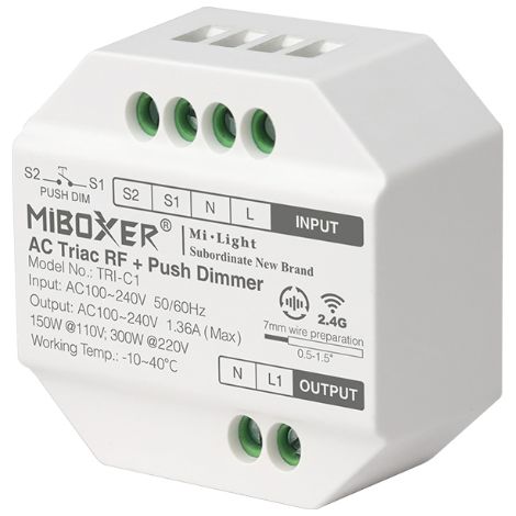 Jandei - Controlador 220V AC TRIAC. Atenuador manejable por control remoto RG 2,4G o interruptor