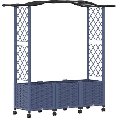 Maison Exclusive - Letto Rialzato con Griglia e Tetto Grigio 164 x 40 x 144 cm PP (1/5)