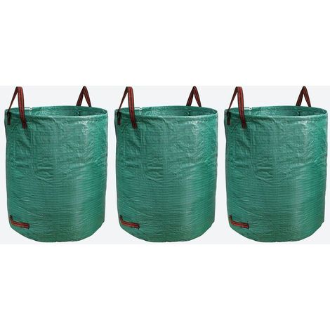 3 bolsas de jardín de 500 l, reutilizables, para residuos de jardín (1/5)