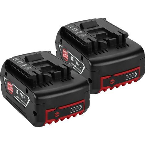2X 5Ah Akku für Bosch 18V Professional GBA GSB GSR BAT609 BAT609G BAT618 BAT620 BAT622, 18 Volt 5,0 Ah Lithium-Ionen Ersatzakku für Bosch 2607336091, 2607336170, 2607336235, 2607336169