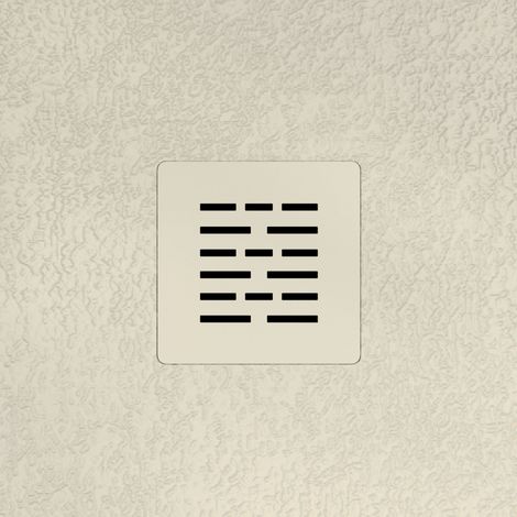 Receveur de douche 120x120 cm extra plat en résine minérale CENTRO surface ardoisée sable Grille sable