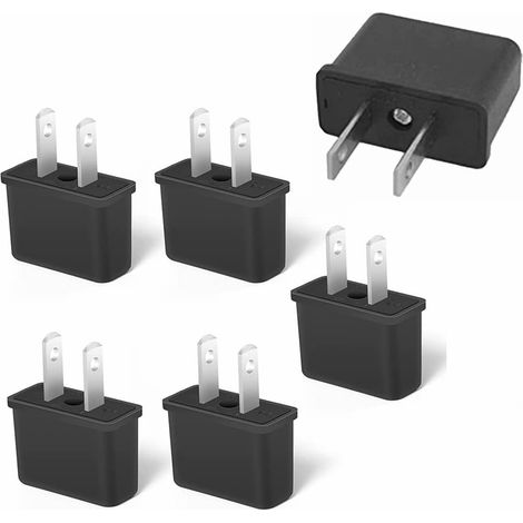 5 Prises de Conversion, Petite Prise d'adaptateur Standard US, Prise d'adaptateur d'alimentation, Utilisé aux États-Unis, au Canada, au Japon et dans d'autres Pays et à Taïwan (1/5)