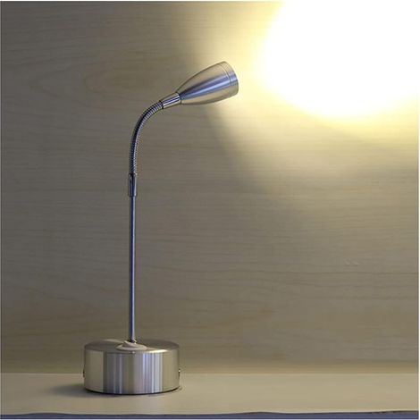 Lampe de lecture à col cygne, rechargeable, LED, avec bouton (1/5)