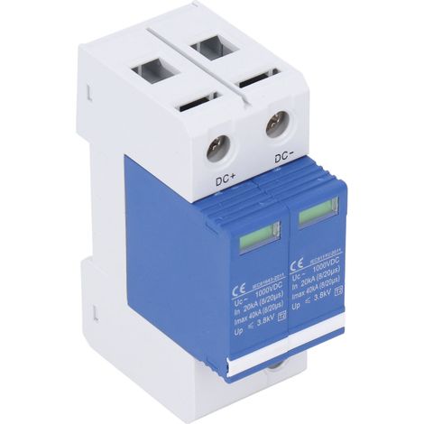 Parafoudre pour système photovoltaïque 2P, protection contre les surtensions 1000 V CC (1/5)
