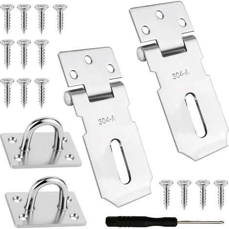 2 pièces Loquet de sécurité en acier inoxydable, serrure de portail robuste pour extérieur