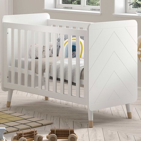Lit bébé 60x120 sommier inclus Vipack Billy Blanc (1/4)