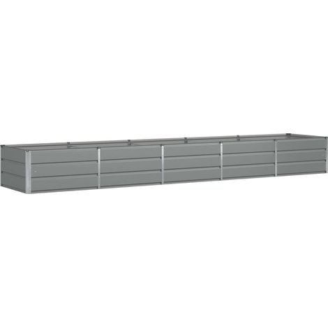 Jardinera Gris Claro 400 x 80 x 45 cm Acero vidaXL