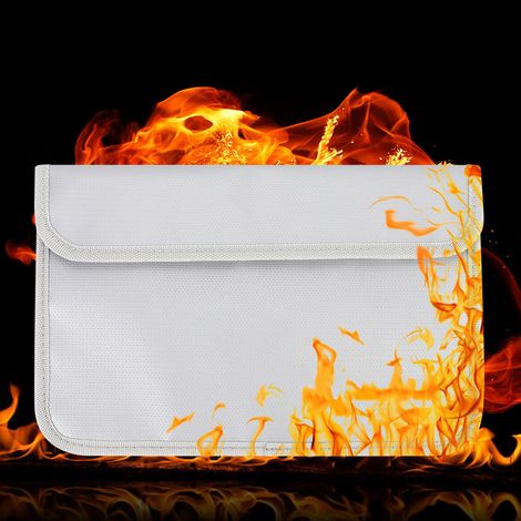 17,5 x 27 cm Faltbare, wasserdichte und feuerfeste Tasche mit Doppelreißverschluss zur Aufbewahrung von Dokumenten (1/5)
