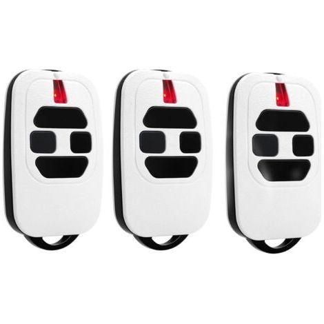 Lot de 3 télécommandes 433,92MHz – Compatible GTI2/4, GT2/4, MIO TR2/4 – Codes HCS, DIP SWITCH HT12, D.A.R.T. – Avec pile et porte-clés (1/4)