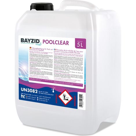 5 L BAYZID® Poolclear - Trübungsbeseitigung für Pool-Filter mit Kartuschen & Filterballs