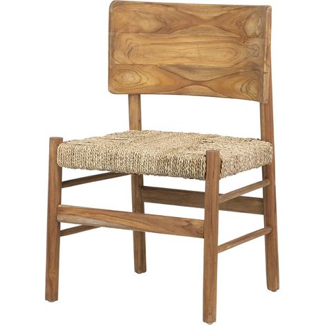 Stuhl aus natürlichem Teakholz, 55 x 50 x 85 cm (1/5)