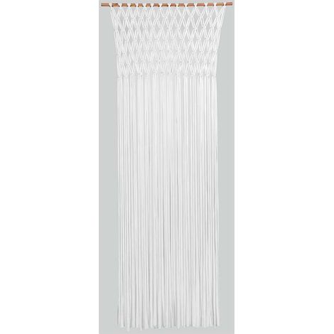MOREL - Rideau de porte Cocoon en macramé 90x200cm blanc (1/5)
