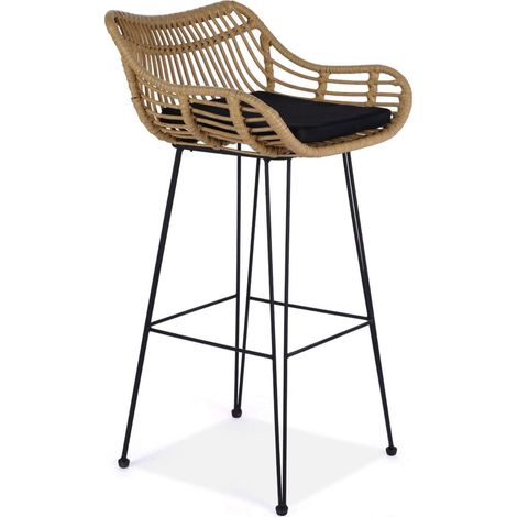 KONSIMO BERIDIS Hocker, schwarz/beige (1/5)