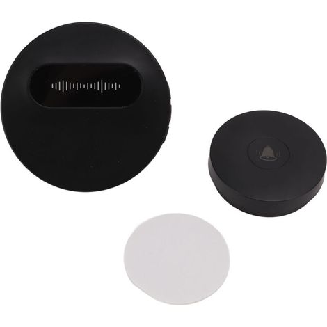 Timbre inalámbrico negro, autoalimentado, resistente al agua, con 58 melodías, para hogar y oficina, enchufe europeo - Crezuo