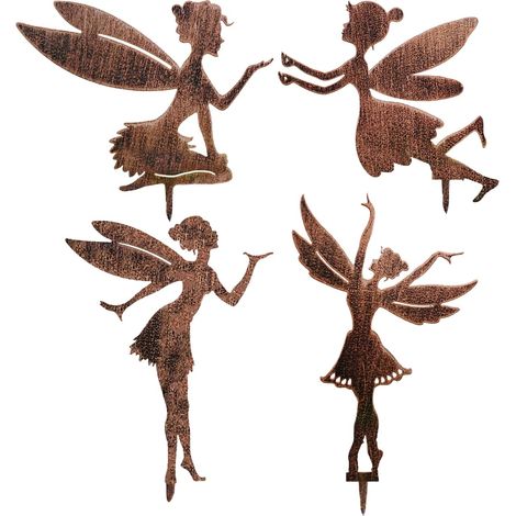 Ensemble de décoration de jardin, décorations de jardin extérieur, accessoires pour jardin féerique, décorations en fer forgé résistantes aux intempéries, ornements pour jardin féerique, figurines : a (1/5)