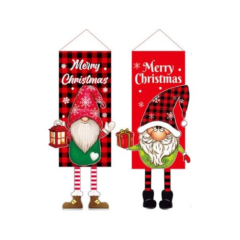 MINKUROW Striscione Natalizio 2 Pezzi Decorazioni Natalizie Per Esterni Striscione Per Porta Di Buon Natale Decorazioni Per Insegne Del Portico Di Natale Striscione Di Babbo Natale Decorazione Della B (1/4)
