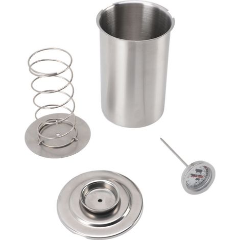 Prensa para jamón multifuncional de acero inoxidable de gran capacidad con termómetro para preparar charcutería casera saludable.