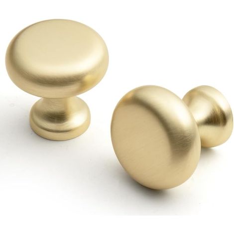 6 boutons de tiroir antiques, boutons d'armoire pour poignées de meubles de cuisine (laiton) (1/5)
