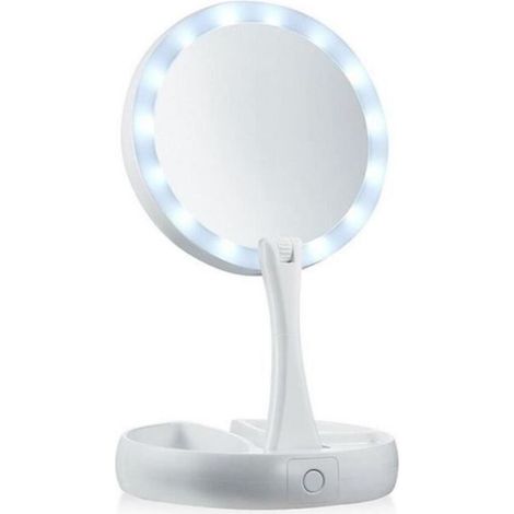 Il mio specchio estensibile, lo specchio cosmetico illuminato a doppia faccia con ingrandimento 10x.