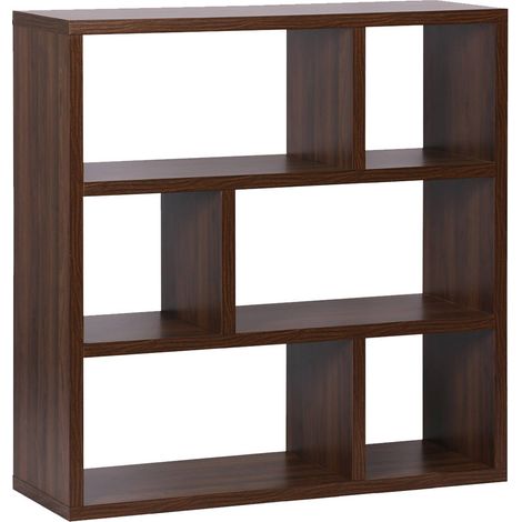 sweeek - Asymmetrisches Bücherregal 3 Ebenen 6 Stauräume