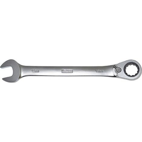 Llave mixto con trinquete inclinado - 15°, reversible, lado e/planos : 13 mm, Largo 180 mm