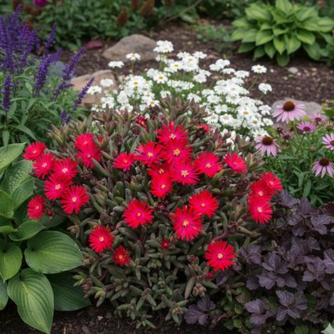 Delosperma Desert Dancers Red®, Pourpier vivace/Lot de 3 godets