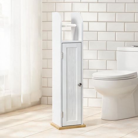 Armoire de rangement blanc en bois 20 x 20 x 80 cm (1/5)