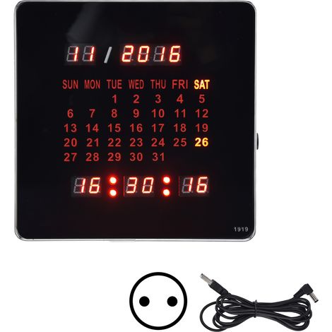 Eosnow Mode digitale Wanduhr Ausschalten von Speicher LED -Alarmkalender 100‑240Veu Plug