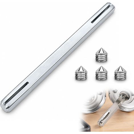 Tige Carrée Fendue pour Serrure, fer 8 x 120 mm avec 4 Vis (1/5)