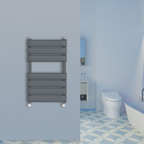 WarmeHaus Flat Panel Bathroom Heated Towel Rail Radiator Ladder Anthracite 650x400mm