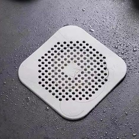 2Pcs Blanc Protection de Drain de Silicone, Filtre de Cuisine avec Ventouse, Filtre de Couverture de Drain de Baignoire, Filtre de Cuisine (1/4)