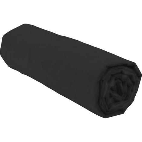 Drap housse - HOME LINGE PASSION - HP72107 - Microfibra 82 g - 140 x 190 cm - Angoli 30 cm - Nero (1/5)