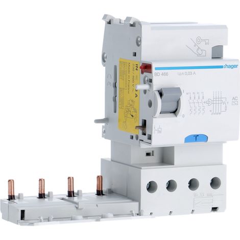 Bloc différentiel 4 Pôles 63A 30mA type AC 60Hz HAGER BD466