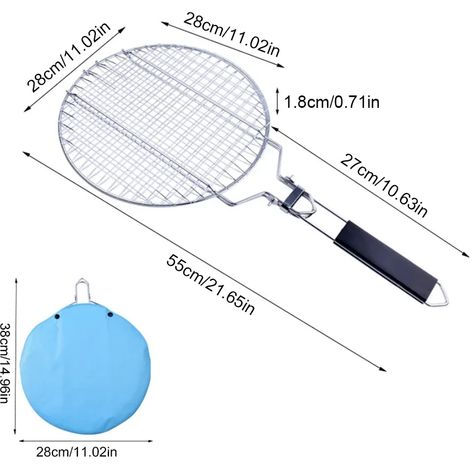Filet de barbecue antiadhésif en acier inoxydable 304 pour grillades, viandes, légumes, steaks, pique-niques et barbecues.-AquaForge (1/5)
