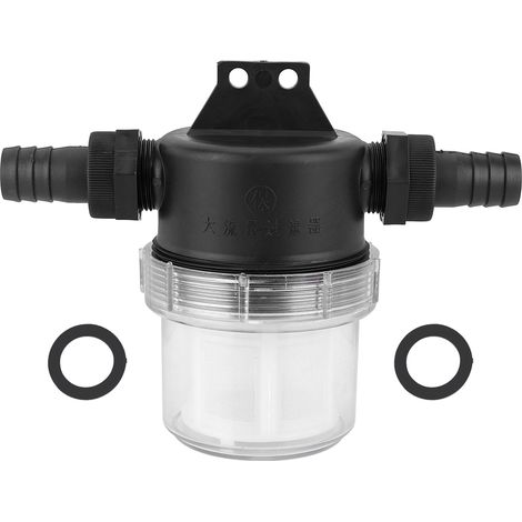 Filtre à eau transparent 25mm pour pompe, raccord 1 pouce, maille 50, PP durable, protection débris, kit complet avec joints et raccords filetés (1/5)