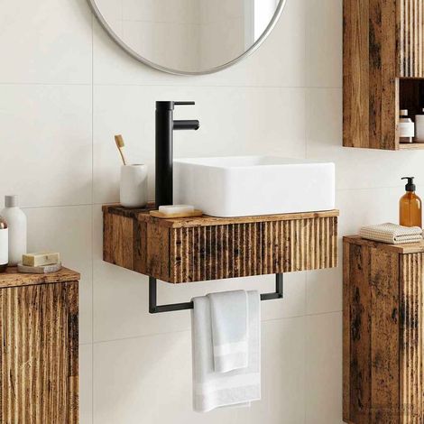 Lavabo de Lavado Montado en la Pared Madera envejecida