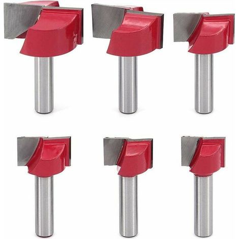 LaBlanc – 6-teiliges Set Holznutfräser mit 8-mm-Schaft für Holzbearbeitung und Fräsen, doppelseitig, mit Bodenreinigung für Holzfräser, Schnittdurchmesser 18/20/22/25/30/32 mm (1/5)