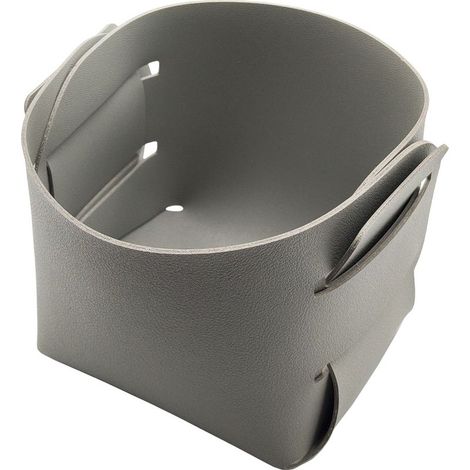 Porte-pinceaux de maquillage en liège et cuir-Rangement pour accessoires de bureau-Accessoire de décoration tendance-Gris (1/5)