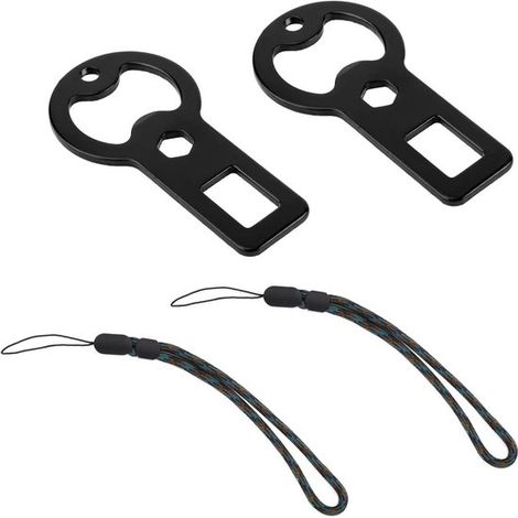 Juego de 2 abrebotellas planos de metal con cordón - Abrebotellas de cerveza portátil - Regalo ideal para camareros, restaurantes, bares y hogares.