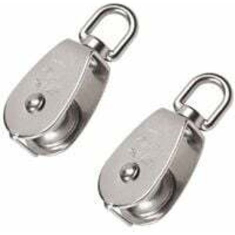 2 Pièces 32 mm Poulie Simple en Acier Inoxydable 304 Poulie de Levage Capacité de la Poulie Levage 250kg- Argent (1/4)