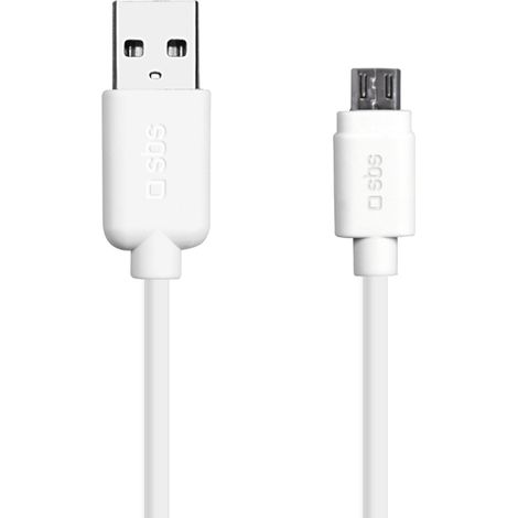 SBS Cavo Dati E Ricarica Con Connettori Usb 2.0 E Micro Usb, Lunghezza 1 Mt, Colore Bianco (1/5)