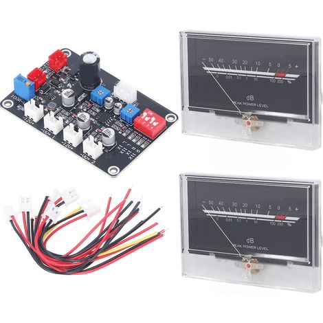 Compteurs VU Toivize P-134 Analogiques Numériques Rétroéclairage Blanc Réglable Lot de 2 avec Carte Pilote pour Amplificateur (1/5)