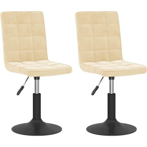 Maison Exclusive - Esszimmerstühle 2 Stk. Drehbar Creme Samt (1/5)