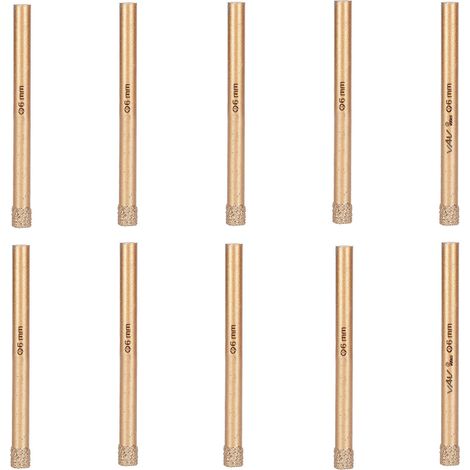 10 pièces Forets diamantés à trépan pour verre granit céramique marbre 6mm (1/5)
