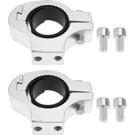 Lot de 2 Supports de Fixation pour Projecteur de Moto Adaptateur pour Porte-bidon de Vélo Adapté Aux Tubes de 20 à 25 Mm de Diamètre Argent (1/5)