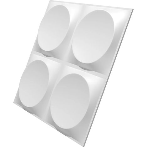 Panneau mural 3D à peindre en PVC - Pack de 3 m² - lot de 12 pièces - blanc - ORBIA (1/4)