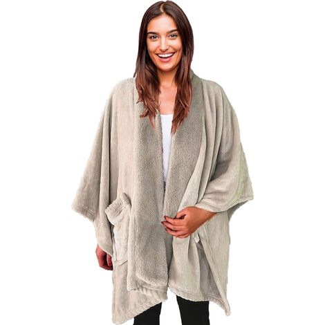 Regalo Italiano Vestaglia Natale Plaid Flanella 130 x 160 Cm Ass. Rosa Grigio 1 Pz